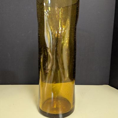 Amber Dimple/Wavey Glass Vase