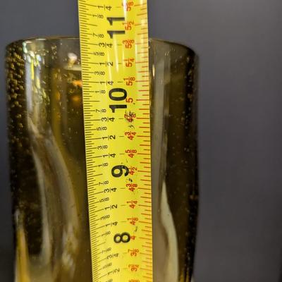 Amber Dimple/Wavey Glass Vase