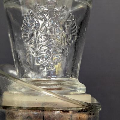 Decanter Cruet Eagle Crest Glass Liquor Bottle With Stopper