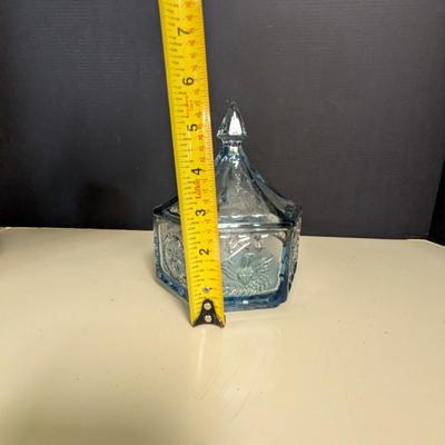 Vintage Tiara Colonial Light Blue Candy DIsh