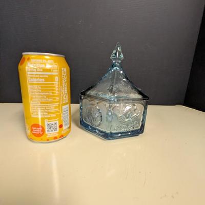 Vintage Tiara Colonial Light Blue Candy DIsh