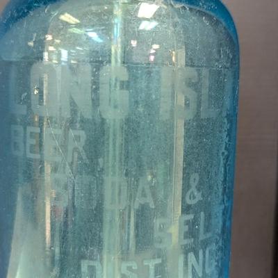 Long Island Blue "Fulton Bottle Works" Seltzer Bottle