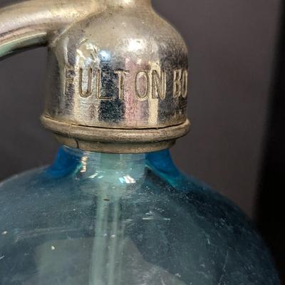 Long Island Blue "Fulton Bottle Works" Seltzer Bottle