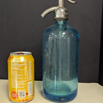 Long Island Blue "Fulton Bottle Works" Seltzer Bottle