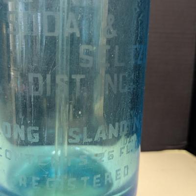 Long Island Blue "Fulton Bottle Works" Seltzer Bottle