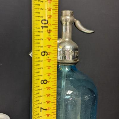 Long Island Blue "Fulton Bottle Works" Seltzer Bottle