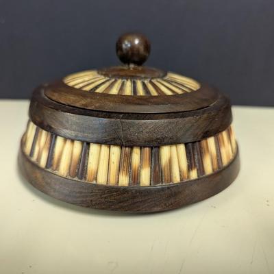 Porcupine Quills & Olive Wood Trinket Box