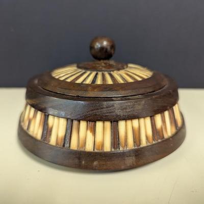 Porcupine Quills & Olive Wood Trinket Box