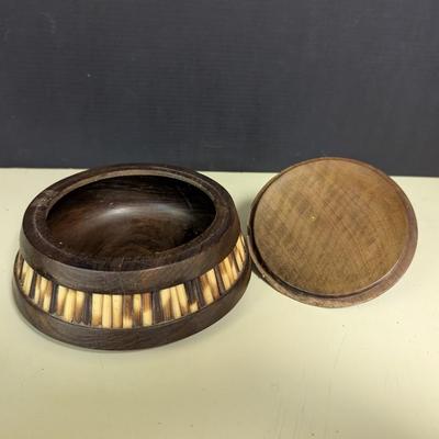 Porcupine Quills & Olive Wood Trinket Box