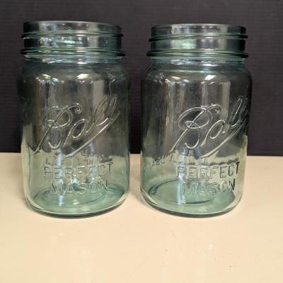 Pair Of Glass Ball Jars