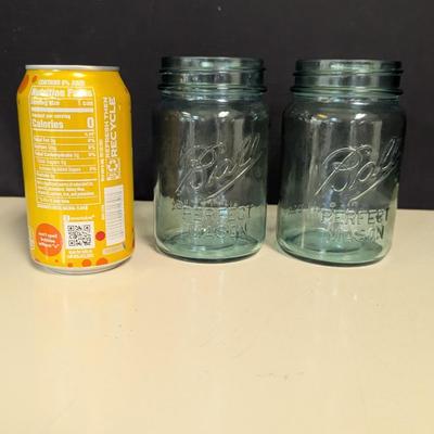 Pair Of Glass Ball Jars