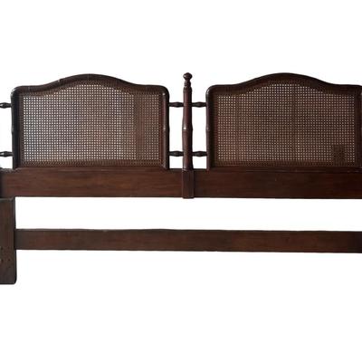 Henredon King Headboard with Cane Panels, Made in USA