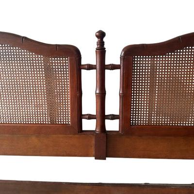 Henredon King Headboard with Cane Panels, Made in USA