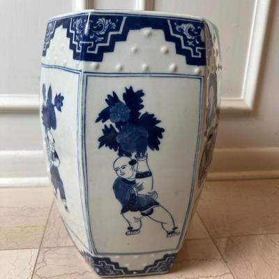 Blue and White Porcelain Garden Stool