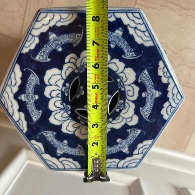 Blue and White Porcelain Garden Stool