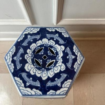 Blue and White Porcelain Garden Stool
