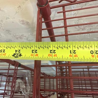 Pair of Rolling Metal Wire Storage Shelving Units on Casters