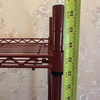 Pair of Rolling Metal Wire Storage Shelving Units on Casters