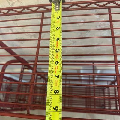 Pair of Rolling Metal Wire Storage Shelving Units on Casters