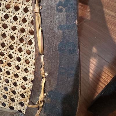 Pair of Vintage Ladder-Back Chairs with Cane Seats