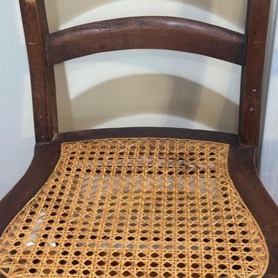 Pair of Vintage Ladder-Back Chairs with Cane Seats