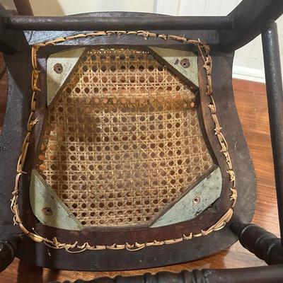 Pair of Vintage Ladder-Back Chairs with Cane Seats