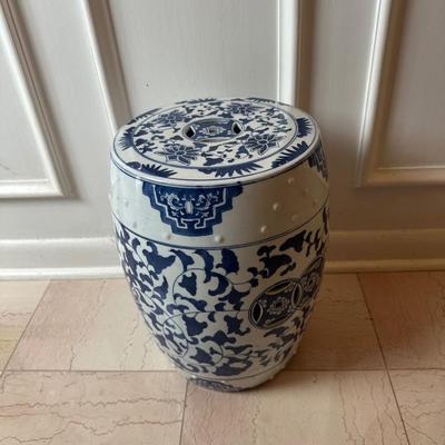 Blue and White Porcelain Garden Stool
