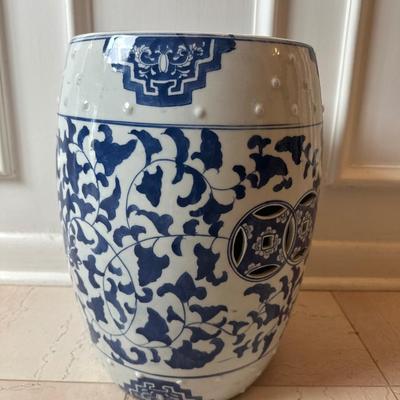 Blue and White Porcelain Garden Stool