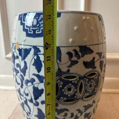 Blue and White Porcelain Garden Stool