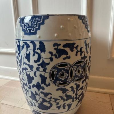 Blue and White Porcelain Garden Stool