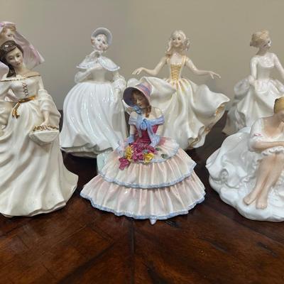 Lot of Royal Doulton Porcelain Lady Figurines