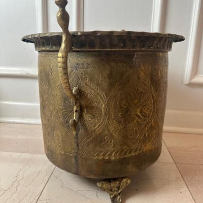Decorative Brass Planter with Handles