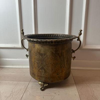 Decorative Brass Planter with Handles
