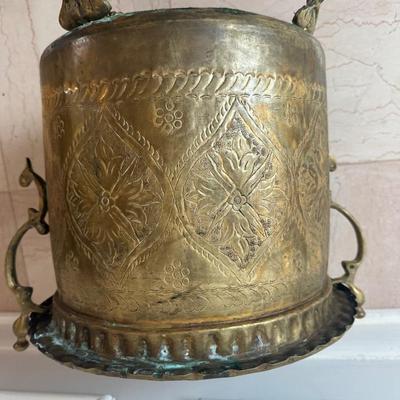 Decorative Brass Planter with Handles