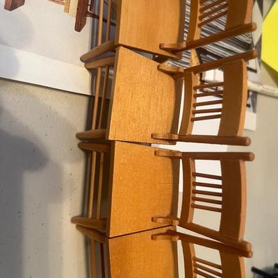 Wooden doll chair set