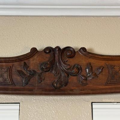 Pair of Carved Wooden Wall Décor Panels with Floral Center Detail