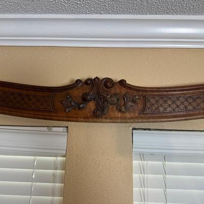 Pair of Carved Wooden Wall Décor Panels with Floral Center Detail