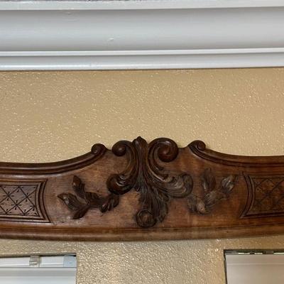 Pair of Carved Wooden Wall Décor Panels with Floral Center Detail