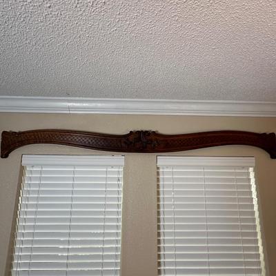 Pair of Carved Wooden Wall Décor Panels with Floral Center Detail