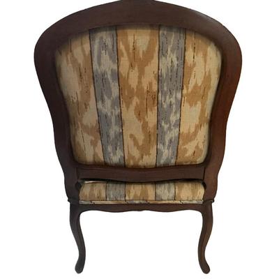 Henredon Upholstered Accent Chair with Carved Wood Frame