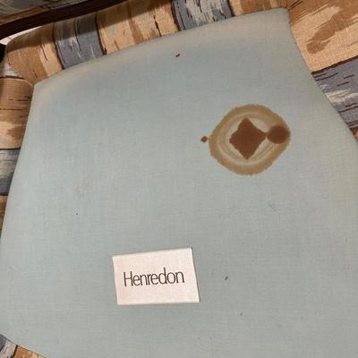 Henredon Upholstered Accent Chair with Carved Wood Frame