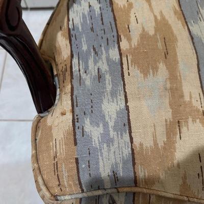 Henredon Upholstered Accent Chair with Carved Wood Frame