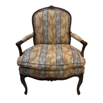 Henredon Upholstered Accent Chair with Carved Wood Frame