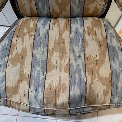 Henredon Upholstered Accent Chair with Carved Wood Frame