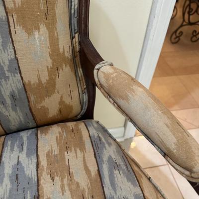 Henredon Upholstered Accent Chair with Carved Wood Frame