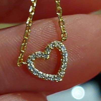 New! 14kt Gold Overlay Necklace Swarovski Crystal