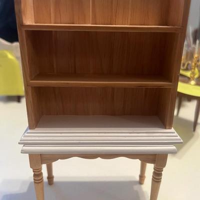Mini wooden doll shelf