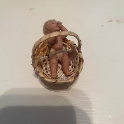 Wooden baby basket