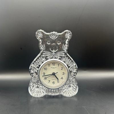 Waterford Crystal Teddy Bear Quartz Desk Clock