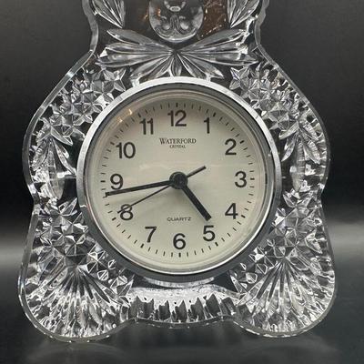 Waterford Crystal Teddy Bear Quartz Desk Clock